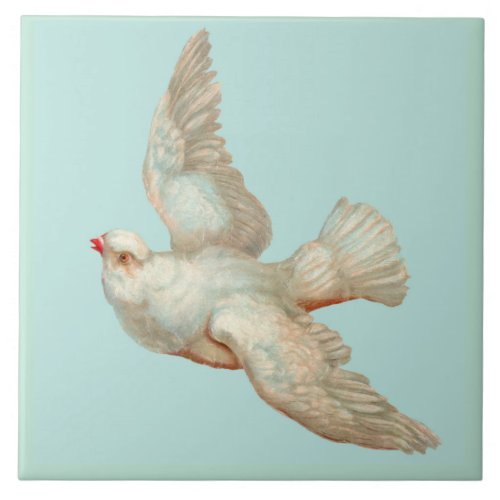 beautiful white dove ceramic tile