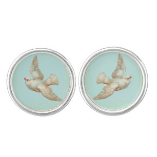 beautiful white dove cufflinks