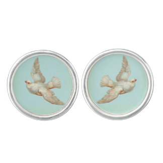  beautiful white dove cufflinks