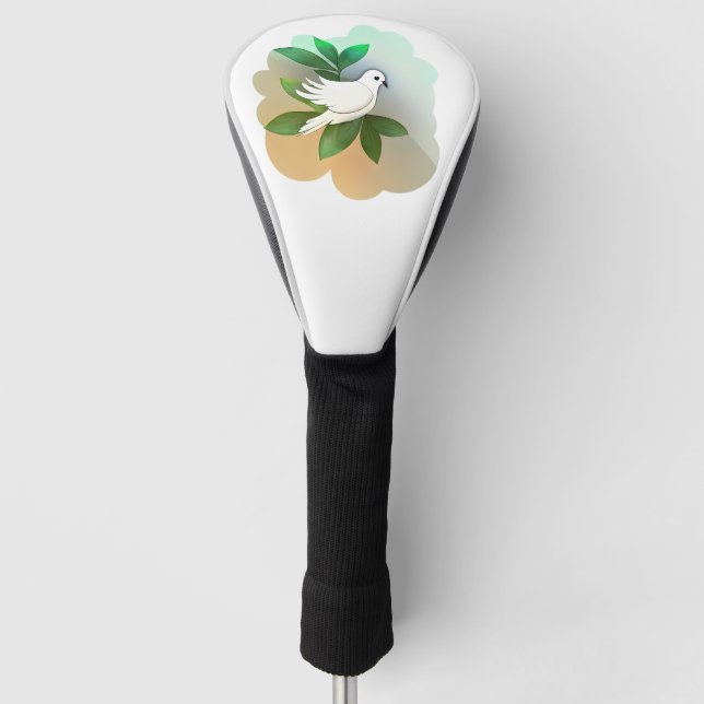 Beautiful White Dove  Golf Head Cover (Front)
