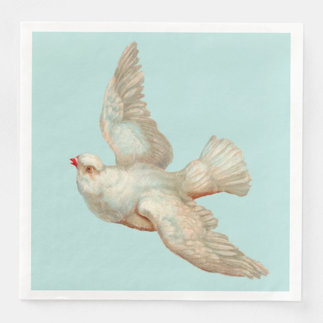  beautiful white dove paper dinner napkins (Front)