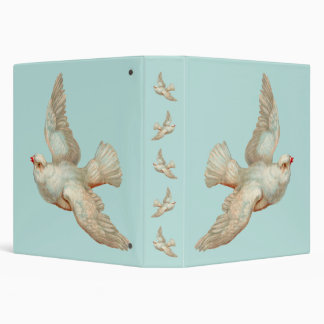 beautiful white dove print 3 ring binder