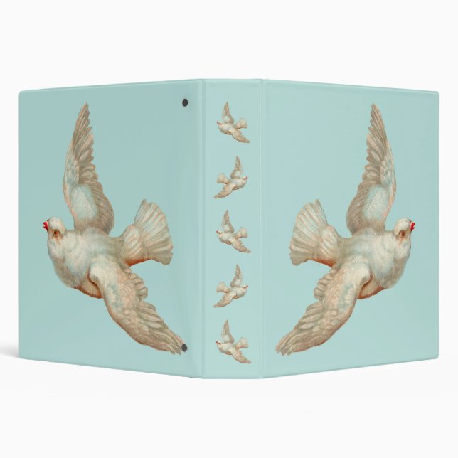 beautiful white dove print 3 ring binder (Background)