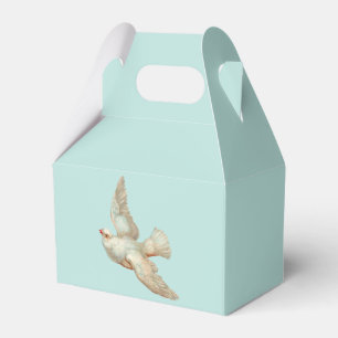 beautiful white dove print favor boxes