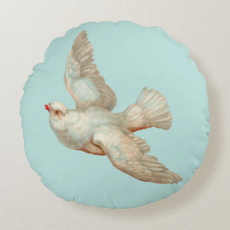beautiful white dove round pillow