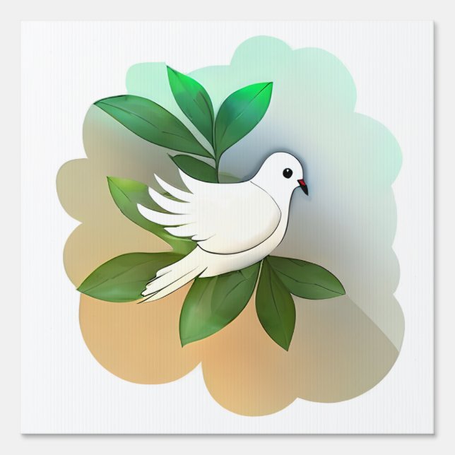 Beautiful White Dove  Sign (Front)