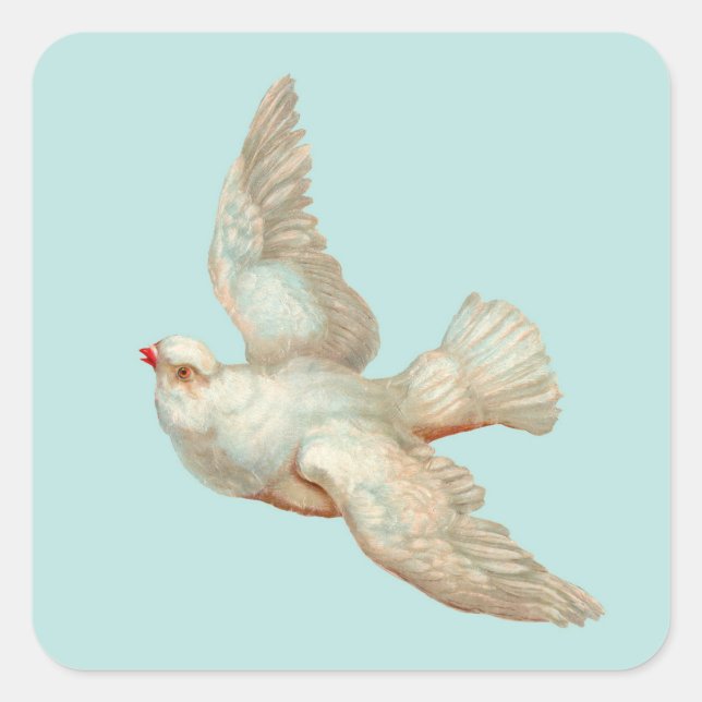 beautiful white dove square sticker (Front)