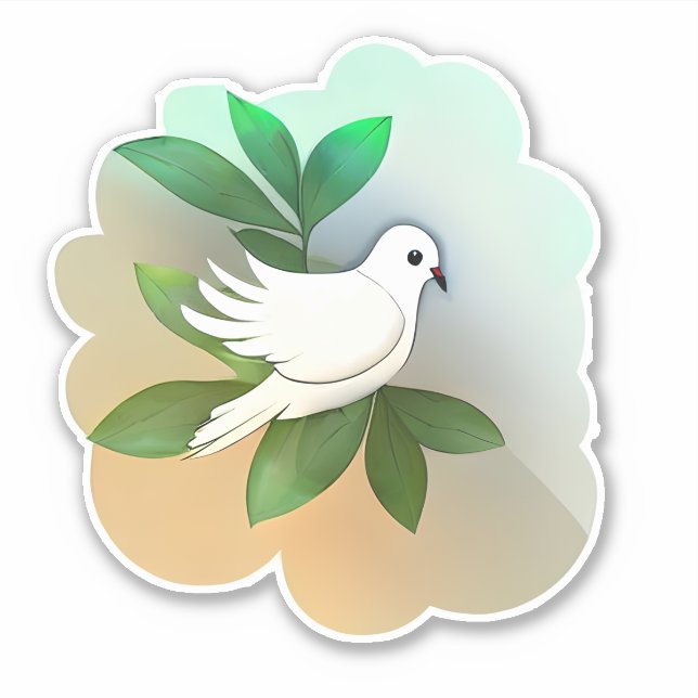 Beautiful White Dove  Sticker (Front)