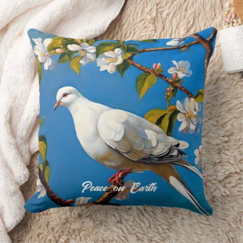 Beautiful White Dove Throw Pillow