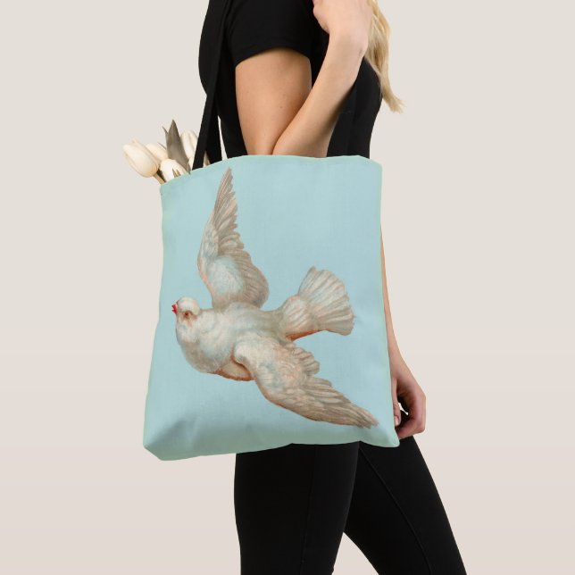  beautiful white dove tote bag (Close Up)