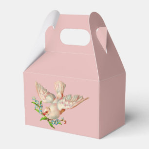 beautiful white dove with sprig in its mouth favor boxes