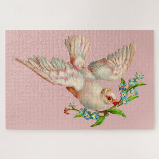  beautiful white dove with sprig in its mouth jigsaw puzzle