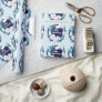 Beautiful White Doves Floral Wreath Wrapping Paper