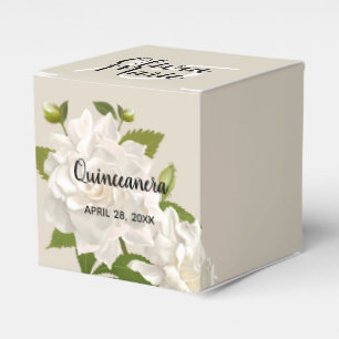Beautiful White Elegant Gardenia Favor Boxes