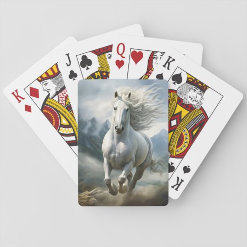 Beautiful White Equestrian  Playing Cards
