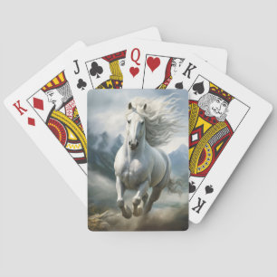 Beautiful White Equestrian Poker Cards