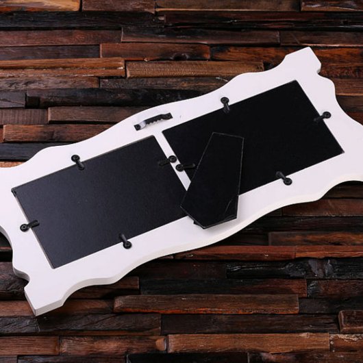 Beautiful White Etched 4x6 Double Picture Frame (Back)