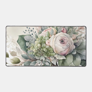 Beautiful White Flower Desk Mat