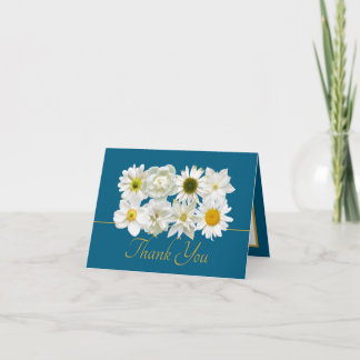 Beautiful White Flowers Floral Bouquet Thank You Card