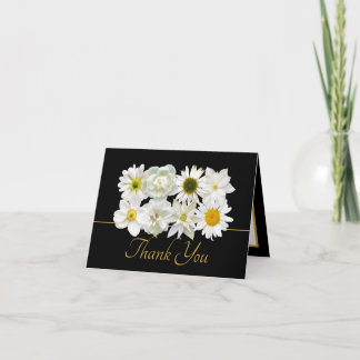 Beautiful White Flowers Floral Bouquet Thank You Card
