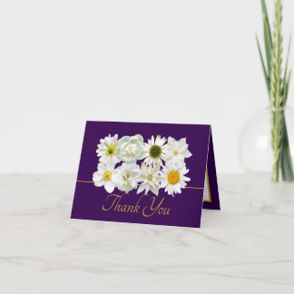 Beautiful White Flowers Floral Bouquet Thank You Card