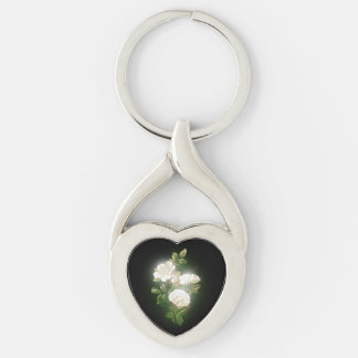 Beautiful White Flowers Glow Style Keychain
