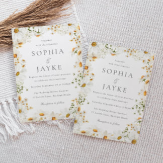 Beautiful White Flowers Spring Wedding Invitation
