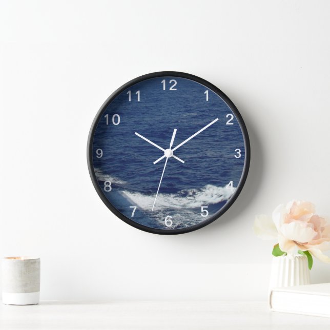 Beautiful White Foam Waves Wall Clock (Home)