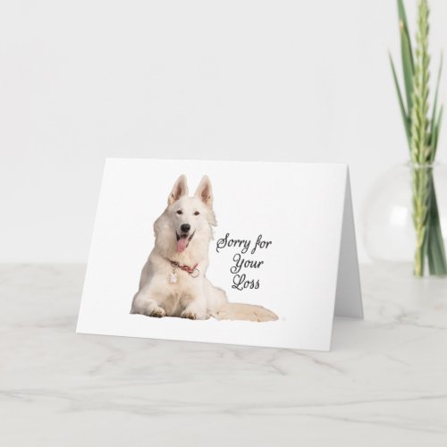 Beautiful White German Shepherd Sorry for Your Los Card