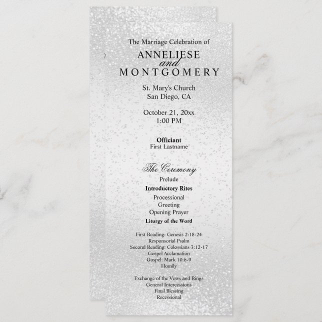 Beautiful White Glitter  -  Program (Front/Back)