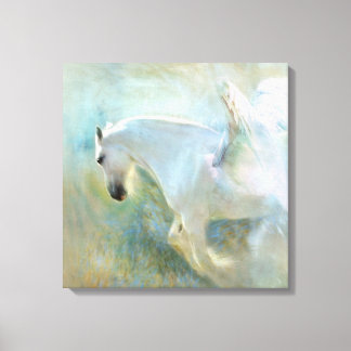 BEAUTIFUL WHITE HORSE ANGEL. POETIC ANGEL HORSE CANVAS PRINT