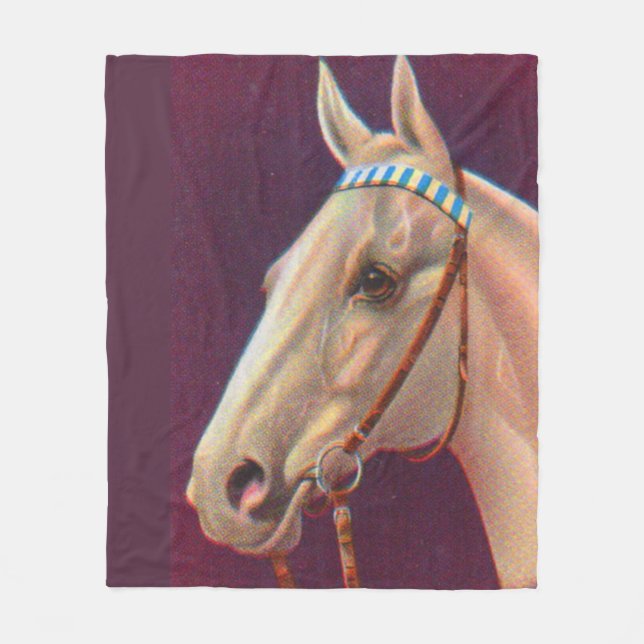  beautiful white horse fleece blanket (Front)