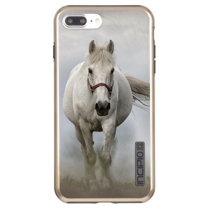 Beautiful white horse in mist incipio DualPro shine iPhone 8 plus/7 plus case