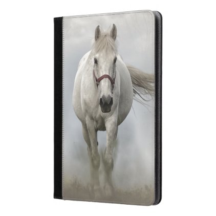 Beautiful white horse in mist iPad air case