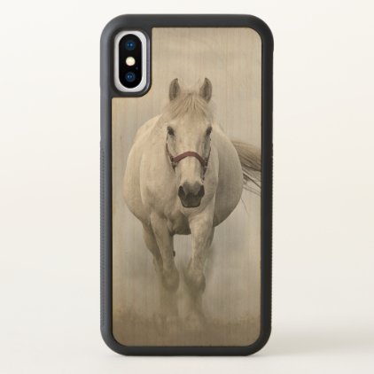 Beautiful white horse in mist iPhone x case