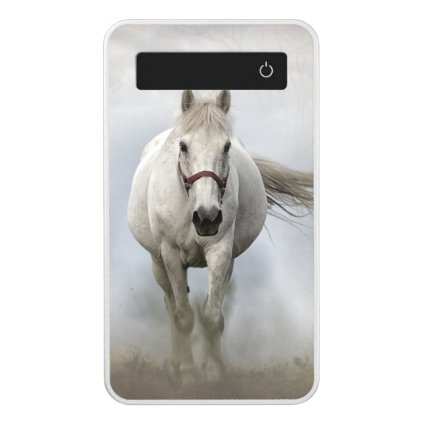 Beautiful white horse in mist power bank