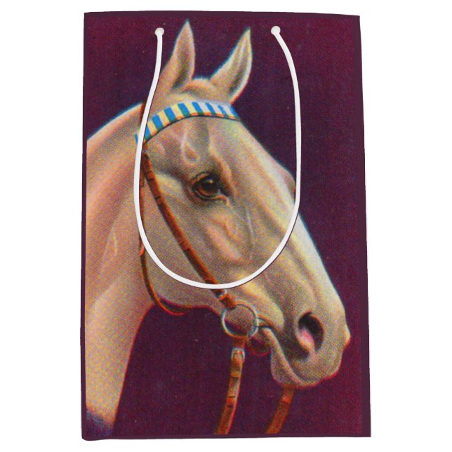 beautiful white horse medium gift bag (Front)