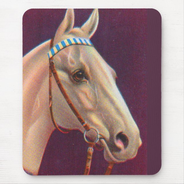  beautiful white horse mouse pad (Front)