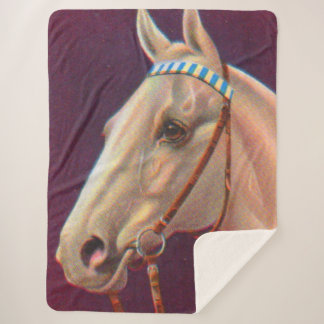 beautiful white horse sherpa blanket