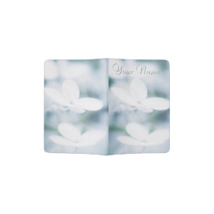 Beautiful White Hydrangea Blossoms. Passport Holder