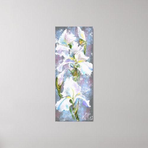 Beautiful White Iris Flowers _ Original Painting  Canvas Print