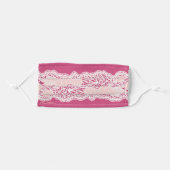Beautiful White Lace And Pink Adult Cloth Face Mask (Front, Folded)