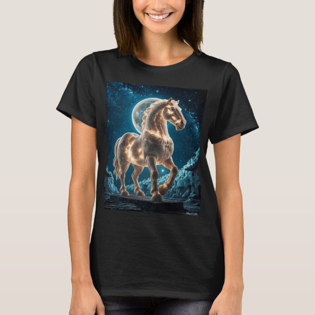 Beautiful White Lights Horse T-Shirt (Front)