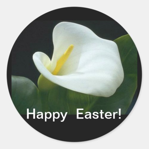 BEAUTIFUL WHITE LILLY EASTER RESURRECTION GIFT CLASSIC ROUND STICKER