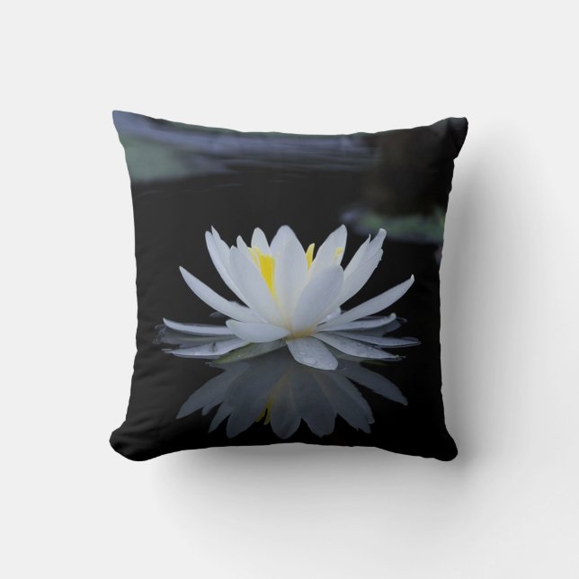 Beautiful White Lotus,Landscape Throw Pillow (Front)