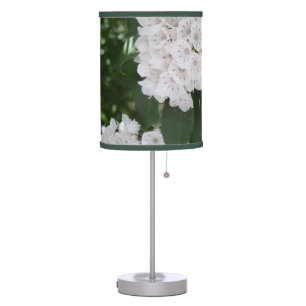 Beautiful White Mountain Laurel Floral Table Lamp