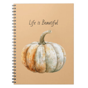 Beautiful White Orange Pumpkin Notebook