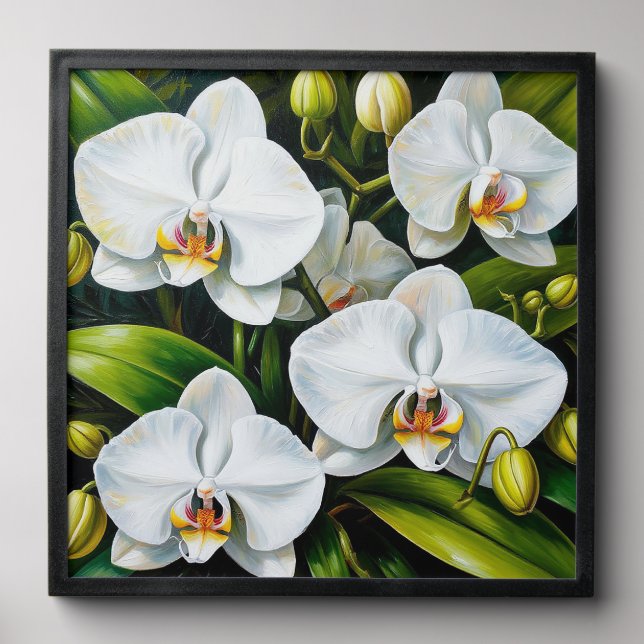 beautiful White Orchids Peel And Stick Photo Tile (Front Set)
