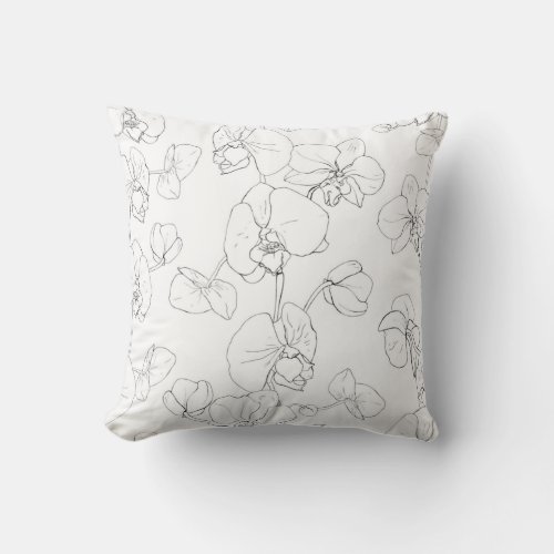 beautiful white orchids throw pillow