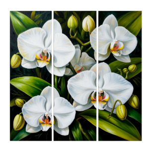 beautiful White Orchids Triptych